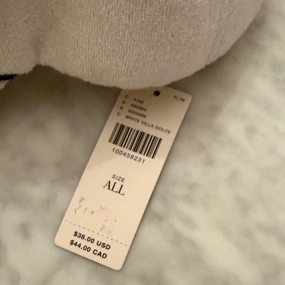 Anthropologie Villa Dolce White Terry Cap NWT - Picture 4 of 5